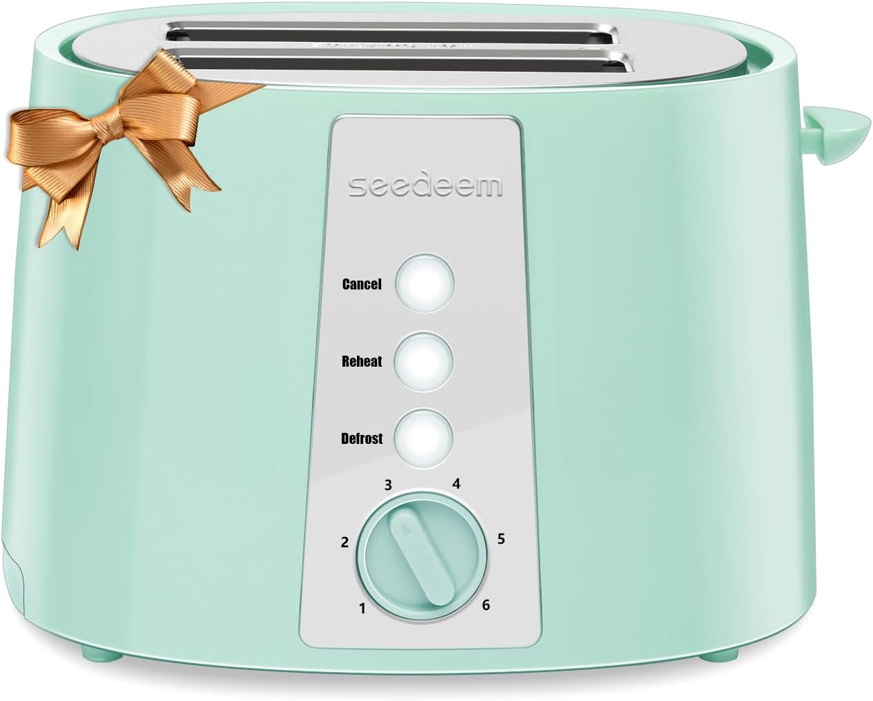 SEEDEEM Toaster 2 Slice, Extra Wide Slot Toaster, 6 Shade Settings, Bread Toaster with Cancel, Defrost, Reheat Function, Extra Wide Slots for Waffle or Bagel, Removable Crumb Tray, 750W, Azure Blue