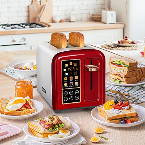 SEEDEEM Toaster 2 Slice, Stainless Steel Bread Toaster with LCD
