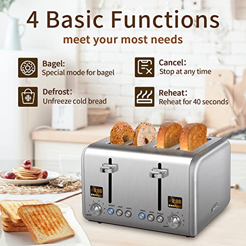 Cooks 4-Slice Stainless Steel Toaster 22305/22305C, Color